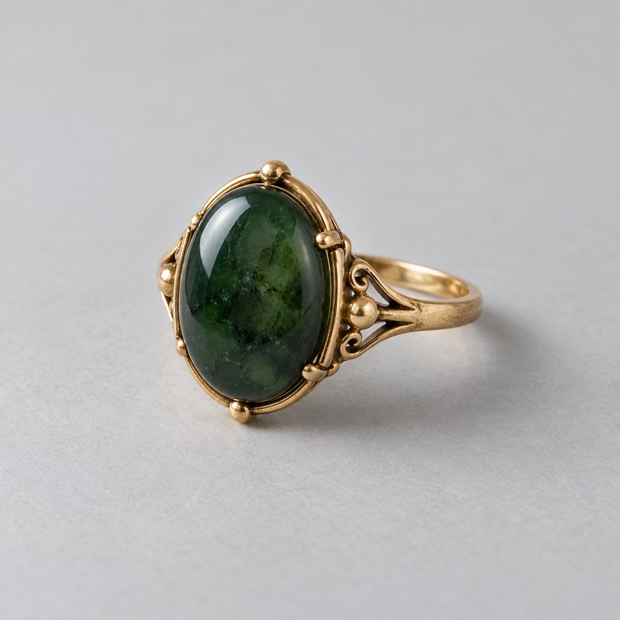 Green-stone statement ring